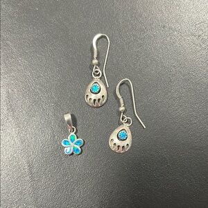 Elegant Fire Opal Silver Jewelry Set